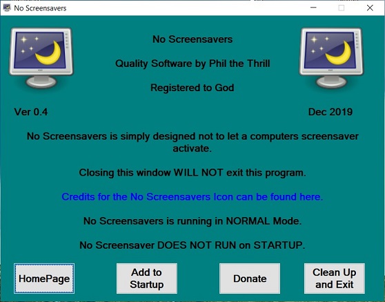 No screensavers